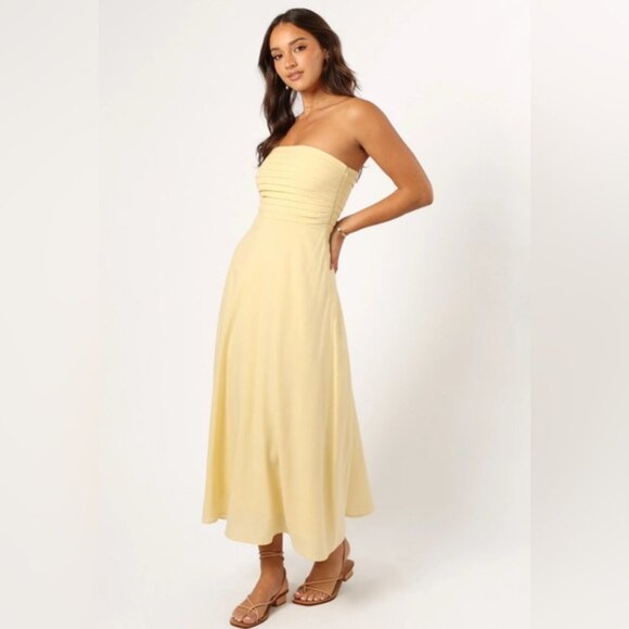 Petal and Pup - Kenna Strapless Yellow Dress (M) - Picture 3 of 4